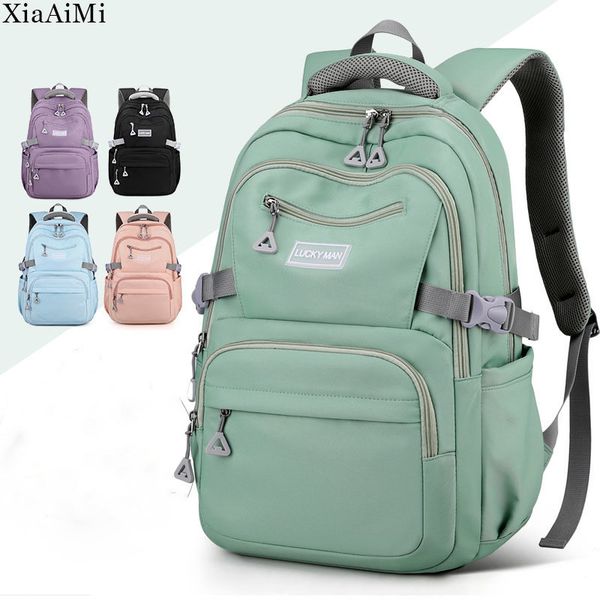 school bags women's backpack fashion solid color backpack teenage girls school shoulder bag waterproof nylon bagpack 230217
school bags women's backpack fashion solid color backpack teenage girls school shoulder bag waterproof nylon bagpack 230217