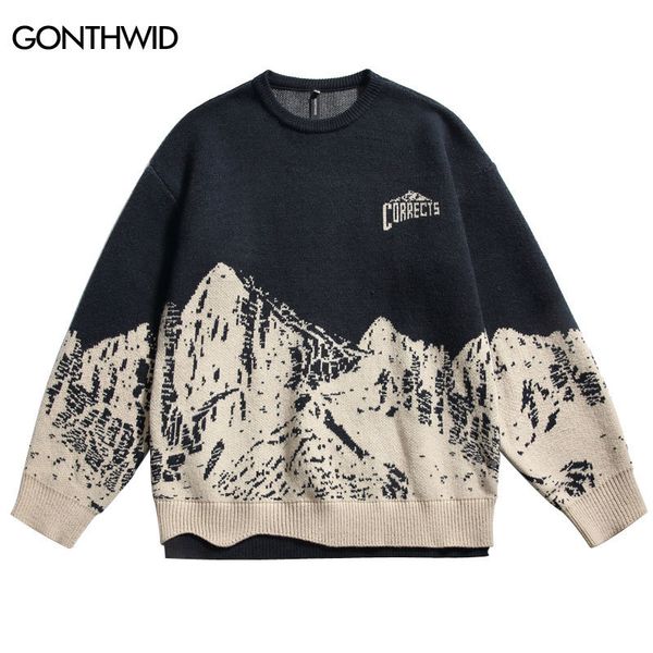 men s sweaters vintage streetwear 90s hip hop knitted mountain pullover jumpers autumn winter harajuku fashion casual loose knitwear 230220, White;black
men s sweaters vintage streetwear 90s hip hop knitted mountain pullover jumpers autumn winter harajuku fashion casual loose knitwear 230220, White;black