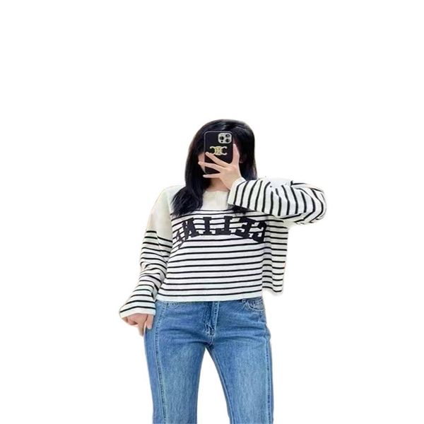women s sweaters autumn languid lazy style sweet lovely pullovers girl o neck letter embroidery striped long sleeve loose knit short sweater, White;black
women s sweaters autumn languid lazy style sweet lovely pullovers girl o neck letter embroidery striped long sleeve loose knit short sweater, White;black