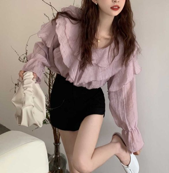 korean minority ruffled v-neck sunscreen for women in spring 2023 new loose bubble sleeve 39319 shirt, White
korean minority ruffled v-neck sunscreen for women in spring 2023 new loose bubble sleeve 39319 shirt, White