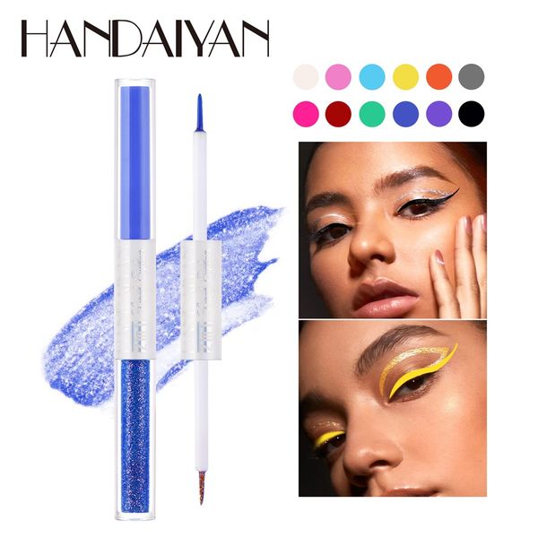 handaiyan double head colorful liquid eyeliner pen matte glitter double use eyes makeup waterproof liquid color eye liner pencil cosmetics
handaiyan double head colorful liquid eyeliner pen matte glitter double use eyes makeup waterproof liquid color eye liner pencil cosmetics
