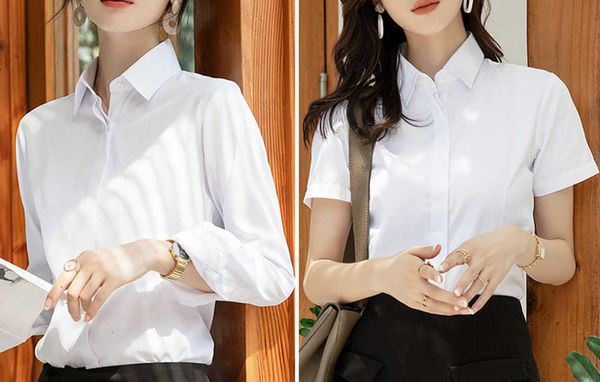 white work dress short long sleeve slim size clerk casual versatile professional women's wear shirt
white work dress short long sleeve slim size clerk casual versatile professional women's wear shirt