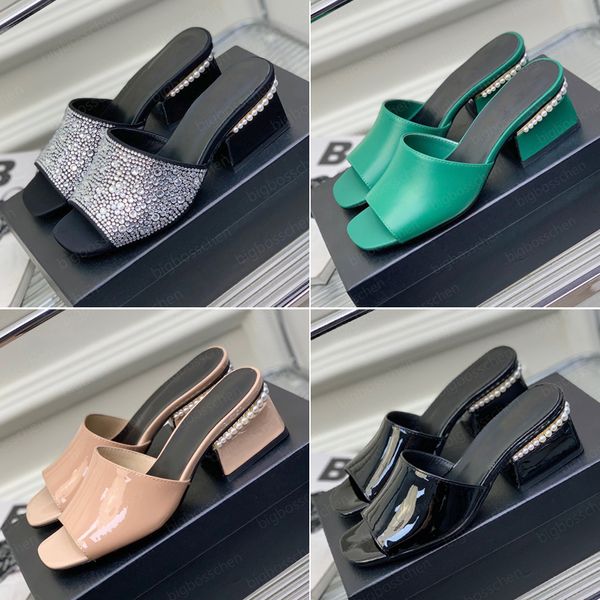 designer slippers ladies beach shoes summer fashion luxury outdoor high heeled sandals pearl rhinestone square heel leather one foot stirrup, Black
designer slippers ladies beach shoes summer fashion luxury outdoor high heeled sandals pearl rhinestone square heel leather one foot stirrup, Black