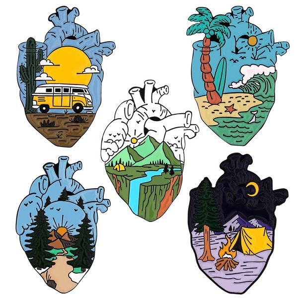 cartoon heart organ shaped brooch pins 5pcs/set tent bonfire natural scenery mountains rivers and beaches painting alloy enamel brooches gif, Gray
cartoon heart organ shaped brooch pins 5pcs/set tent bonfire natural scenery mountains rivers and beaches painting alloy enamel brooches gif, Gray