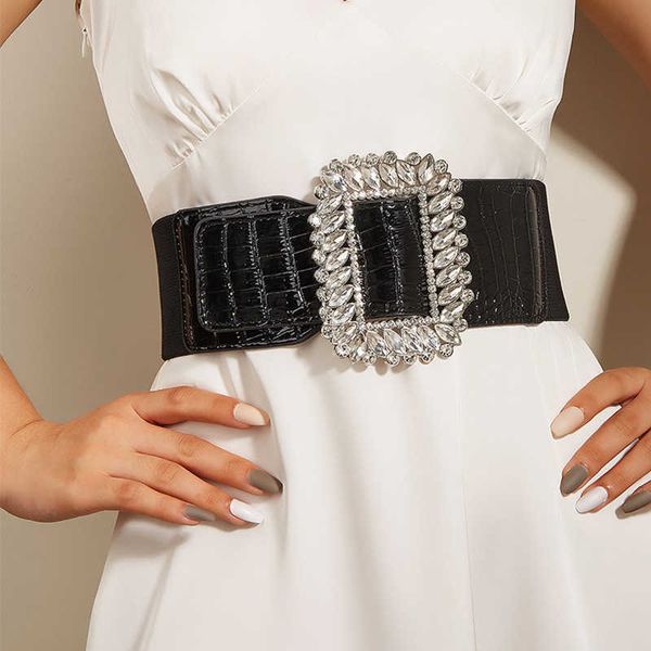 belts luxury brand elastic corset belt for women designer rhinestones buckle waist strap female dress skirt coat decorative girdle j230220, Black;brown
belts luxury brand elastic corset belt for women designer rhinestones buckle waist strap female dress skirt coat decorative girdle j230220, Black;brown