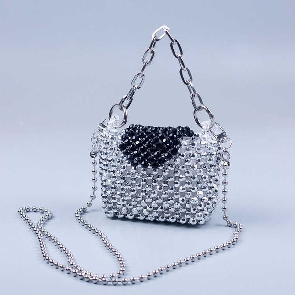 fashionable shiny silver corner bead contrast color flip acrylic portable hand beaded shoulder bag chain messenger bag 230220
fashionable shiny silver corner bead contrast color flip acrylic portable hand beaded shoulder bag chain messenger bag 230220