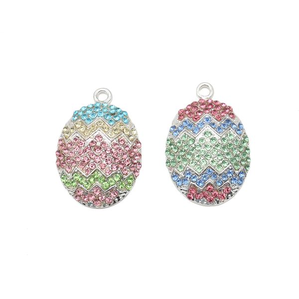 10pcs/lot crystal easter egg shape charms pendant for necklace luxury rhinestone holiday charm, Silver
10pcs/lot crystal easter egg shape charms pendant for necklace luxury rhinestone holiday charm, Silver