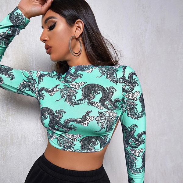 summer printed women's t-shirt open back pullover lace up long-sleeved shirt woman, White
summer printed women's t-shirt open back pullover lace up long-sleeved shirt woman, White
