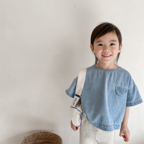 tshirts children clothes kids girl shortsleeved blouses toddler boys wash thin blouse baby wide shirts fashion child denim 230220, Blue
tshirts children clothes kids girl shortsleeved blouses toddler boys wash thin blouse baby wide shirts fashion child denim 230220, Blue