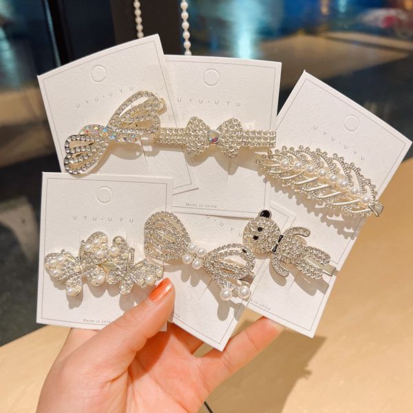 new women ribbon shining crystal rhinestone luxury hair clips girls hairpins bangs accessories headwear girls fashion gift ornament 1676, Slivery;white
new women ribbon shining crystal rhinestone luxury hair clips girls hairpins bangs accessories headwear girls fashion gift ornament 1676, Slivery;white