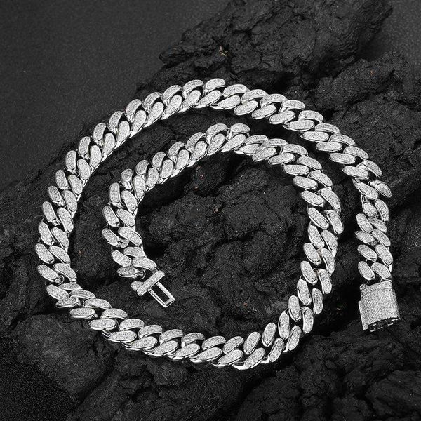jewelry graduated cuban chain necklace 12mm flip buckle double row full diamond fashion personalized men's bracelet hiphop with cz luxu, Silver
jewelry graduated cuban chain necklace 12mm flip buckle double row full diamond fashion personalized men's bracelet hiphop with cz luxu, Silver