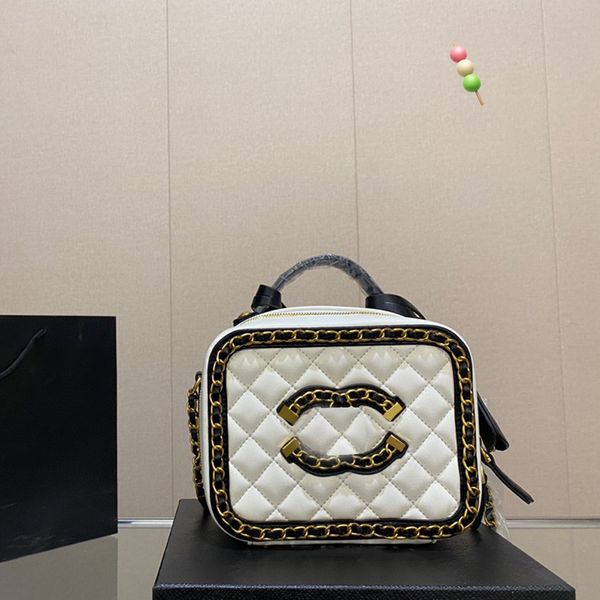 womens designer handle totes cosmetic case box bags black white camera vanity purse gold metal hardware matelasse chain crossbody shoulder h
womens designer handle totes cosmetic case box bags black white camera vanity purse gold metal hardware matelasse chain crossbody shoulder h