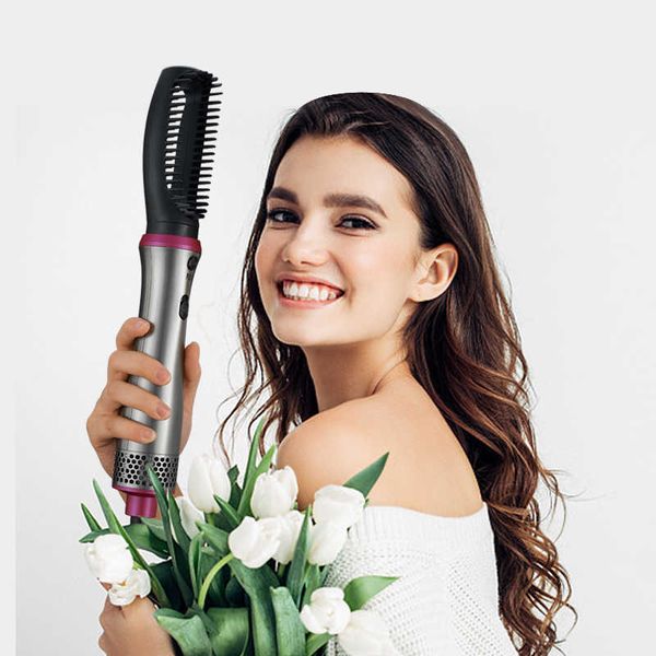 Image of Electric Hair Dryer Professional Hair Style Tool Hair Dryer Bursh 5 in 1 Multifunctional Hot Air Brush Roll Straight Electric Hair Brush Charge J230220