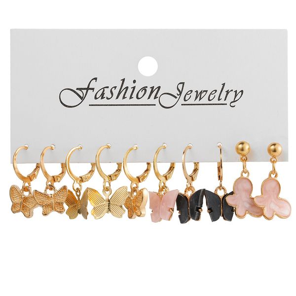 stud acrylic butterfly earring set 5 pairs of creative simple color butterfly pendant earrings, Golden;silver
stud acrylic butterfly earring set 5 pairs of creative simple color butterfly pendant earrings, Golden;silver
