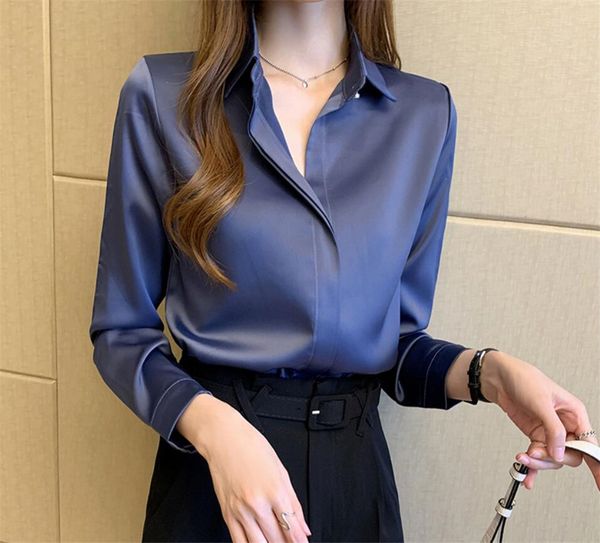 women's blouses shirts white long sleeve office lady satin silk plus size woman basic 230220
women's blouses shirts white long sleeve office lady satin silk plus size woman basic 230220