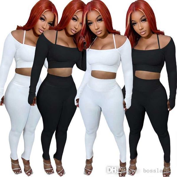 women knitted pit pencil pants suit new casual round neck long-sleeved sportwear jogger set, White
women knitted pit pencil pants suit new casual round neck long-sleeved sportwear jogger set, White