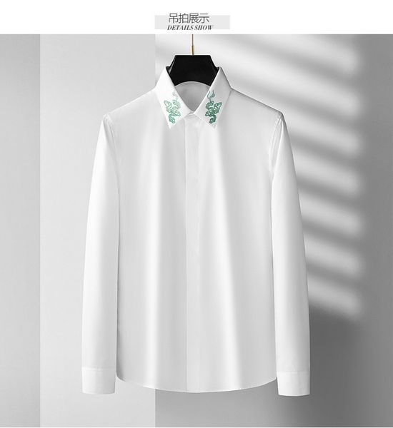 auspicious clouds embroidery shirt men new solid chemise homme cotton business male dress shirts casual camisas, White;black
auspicious clouds embroidery shirt men new solid chemise homme cotton business male dress shirts casual camisas, White;black