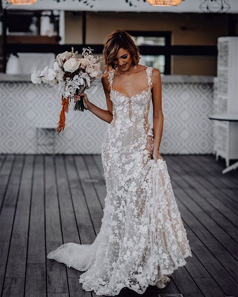 bohemian floral lace mermaid wedding dresses spaghetti long beach bridal gowns illusion romantic flowers bride dress 2023 spring, White
bohemian floral lace mermaid wedding dresses spaghetti long beach bridal gowns illusion romantic flowers bride dress 2023 spring, White