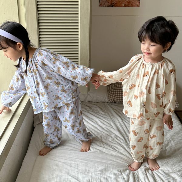 pajamas spring girls set children s clothing cartoon printed double layer gauze home wear boys loungewear 230220, Blue;red
pajamas spring girls set children s clothing cartoon printed double layer gauze home wear boys loungewear 230220, Blue;red