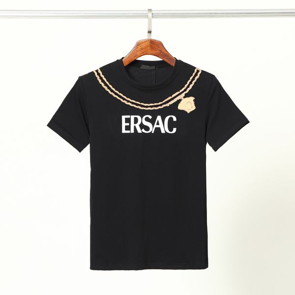 new designer classic men's t-shirt high-quality printed casual fashion luxury high-grade cotton breathable shirt street sleeve shirt la, White;black