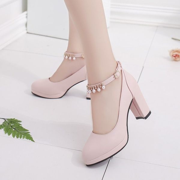 dress shoes women's wedding shoes string bead ankle strap elegant middle high heel dress platform bridal pearl pumps 8cm autumn leather, Black
dress shoes women's wedding shoes string bead ankle strap elegant middle high heel dress platform bridal pearl pumps 8cm autumn leather, Black
