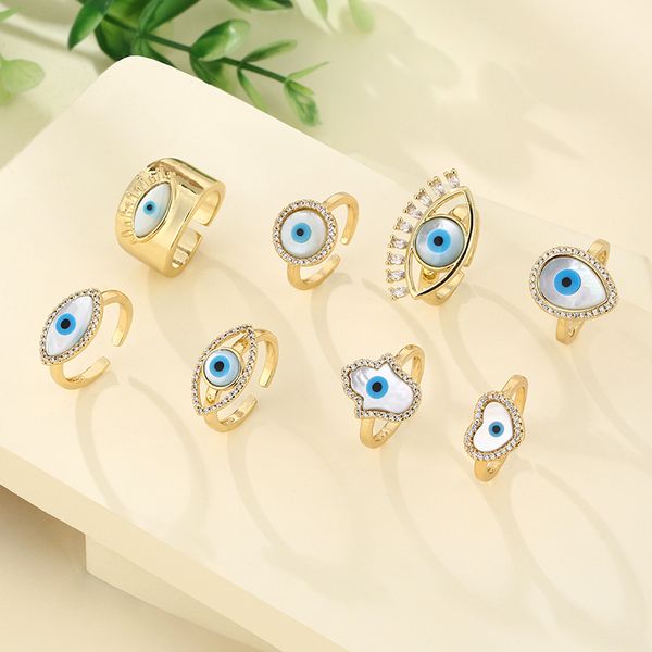 designer jewelry ring stainless steel lucky blue devil eye ring, feminine charm feminine adjustable shell finger ring luxury cz jewelry gift, Silver
designer jewelry ring stainless steel lucky blue devil eye ring, feminine charm feminine adjustable shell finger ring luxury cz jewelry gift, Silver
