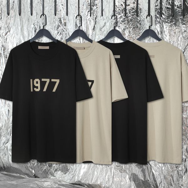 men's tshirts esstentials 1977 flocked tshirt 100 cotton tee hip hop loose men women short sleeve oversized sports wear 230221, White;black
men's tshirts esstentials 1977 flocked tshirt 100 cotton tee hip hop loose men women short sleeve oversized sports wear 230221, White;black