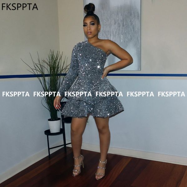 party dresses sparkly sequin prom short a line one shoulder african women formal dress robe de soiree grey long sleeve gown 230221, White;black
party dresses sparkly sequin prom short a line one shoulder african women formal dress robe de soiree grey long sleeve gown 230221, White;black