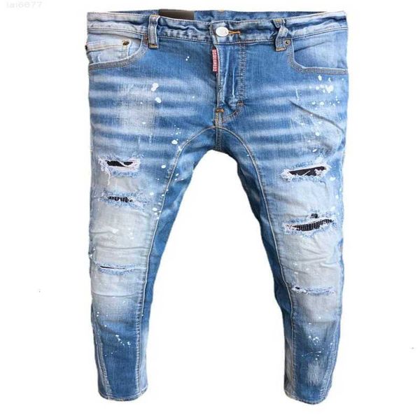 2023new patchwork torn jeans men's fashion small leg denim trousers new product favourite 0r2n, Blue
2023new patchwork torn jeans men's fashion small leg denim trousers new product favourite 0r2n, Blue