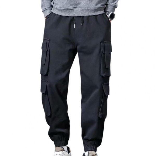 men's pants streetwear men harem joggers fleece elastic waist thicken multi pockets cargo hip hop casual sweatpants 230221, Black
men's pants streetwear men harem joggers fleece elastic waist thicken multi pockets cargo hip hop casual sweatpants 230221, Black