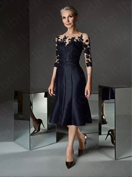blue knee length mother of the bride dresses lace applique with three quarter sleeves wedding guest gowns, Black;red
blue knee length mother of the bride dresses lace applique with three quarter sleeves wedding guest gowns, Black;red