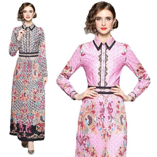 2023 spring vintage floral maxi dress button long sleeve designer women pinted pink casual paty dresses elegant fitted ladies office cocktai, Black;gray
2023 spring vintage floral maxi dress button long sleeve designer women pinted pink casual paty dresses elegant fitted ladies office cocktai, Black;gray