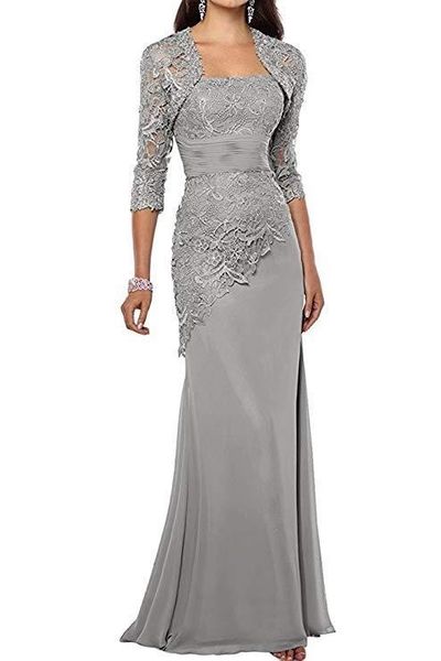 casual dresses chiffon lace mother of the bride with jacket applique three quarter long sleeves mermaid mother's evening gowns 230221, Black;gray
casual dresses chiffon lace mother of the bride with jacket applique three quarter long sleeves mermaid mother's evening gowns 230221, Black;gray