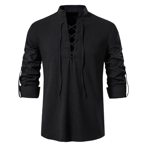 men's casual shirts 2023 vneck blouse sun print medieval viking lace up thin long sleeve fashion handsome mens t shirt 230221, White;black
men's casual shirts 2023 vneck blouse sun print medieval viking lace up thin long sleeve fashion handsome mens t shirt 230221, White;black