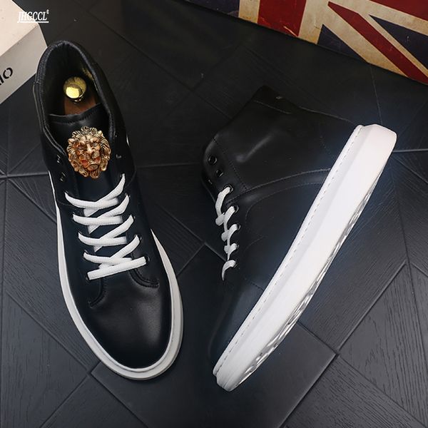 new men's tide shoes high shoes leather everything board shoes soft sole simple casual small white shoes elastic boots a6, Black
new men's tide shoes high shoes leather everything board shoes soft sole simple casual small white shoes elastic boots a6, Black