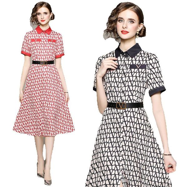 2023 belted button down midi shirt dress patterns chic designer women short sleeve casual office dresses runway elegant printed ladies party, Black;gray
2023 belted button down midi shirt dress patterns chic designer women short sleeve casual office dresses runway elegant printed ladies party, Black;gray