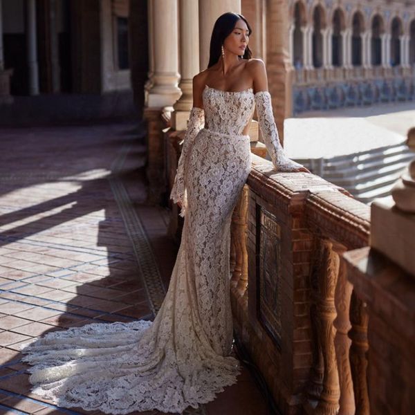 party dresses illusion lace mermaid wedding dress 2023 strapless off the shoulder long sleeve open back bridal gowns 230221, White;black
party dresses illusion lace mermaid wedding dress 2023 strapless off the shoulder long sleeve open back bridal gowns 230221, White;black