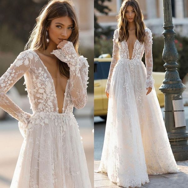 party dresses illusion lace wedding dress boho long sleeve deep v open back chic appliques beach vestido de noiva 230221, White;black
party dresses illusion lace wedding dress boho long sleeve deep v open back chic appliques beach vestido de noiva 230221, White;black