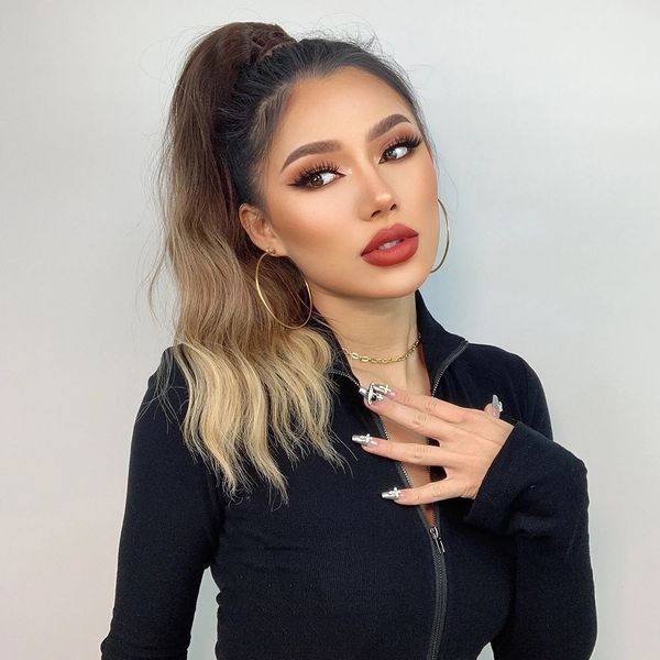 wraps around ponytail ombre honey brown blonde virgin human pony tail hairpiece hair around clip ponytail 16 inches long natural wave hair e, Black
wraps around ponytail ombre honey brown blonde virgin human pony tail hairpiece hair around clip ponytail 16 inches long natural wave hair e, Black
