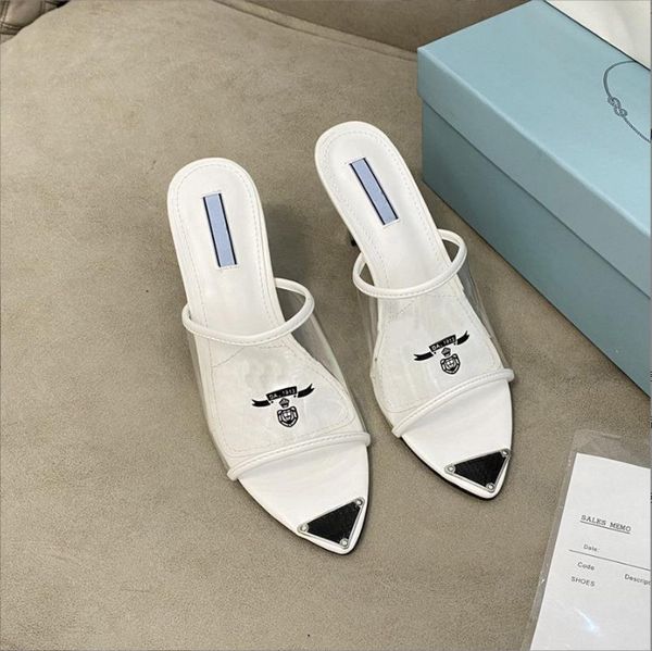 designer women sandals triangle logo printed plexiglass heels slippers transparent pvc heel printed summer slides leather sole inside enamel, Black
designer women sandals triangle logo printed plexiglass heels slippers transparent pvc heel printed summer slides leather sole inside enamel, Black