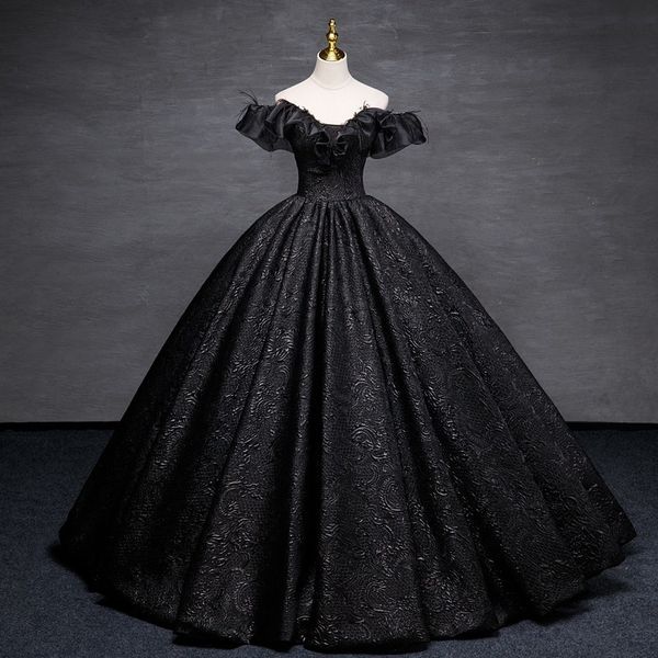 party dresses black luxury quinceanera off shoulder ball gown real po prom classic customize 230221, White;black
party dresses black luxury quinceanera off shoulder ball gown real po prom classic customize 230221, White;black