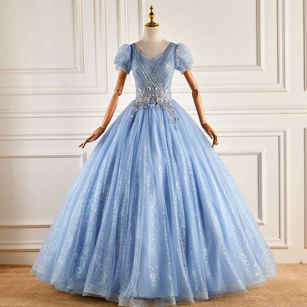 party dresses elegant blue quinceanera sweet puff sleeve classic vneck ball gown luxury plus size prom 230221, White;black
party dresses elegant blue quinceanera sweet puff sleeve classic vneck ball gown luxury plus size prom 230221, White;black