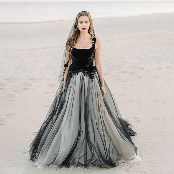 party dresses boate neckline black wedding dress velvet and tulle open back with crystals bridal gowns vestido de noiva barato 230221, White;black
party dresses boate neckline black wedding dress velvet and tulle open back with crystals bridal gowns vestido de noiva barato 230221, White;black