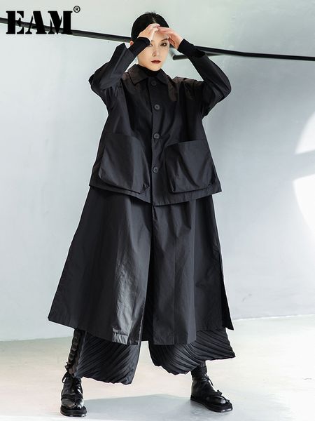 women s trench coats eam women black big size long pocket lapel sleeve loose fit windbreaker fashion spring autumn 2023 1de3081 230221, Tan;black
women s trench coats eam women black big size long pocket lapel sleeve loose fit windbreaker fashion spring autumn 2023 1de3081 230221, Tan;black