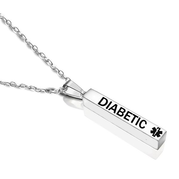 diabetes medical alert pendant necklace stainless steel wishing pillar columnar engrave copd necklaces for women men, Silver
diabetes medical alert pendant necklace stainless steel wishing pillar columnar engrave copd necklaces for women men, Silver