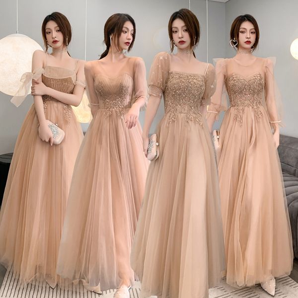 party dresses champagne bridesmaid fairy temperament sister group dress skirt simple embroidered bead long 230221, White;black
party dresses champagne bridesmaid fairy temperament sister group dress skirt simple embroidered bead long 230221, White;black