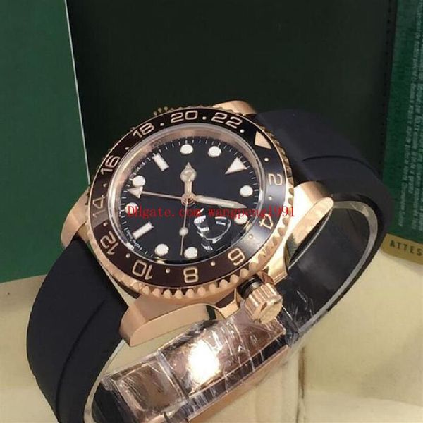 men watch 40mm 126715 126715chnr gmt black dial coffee bezel rubber strap bands automatic men's watches wristwat167s, Slivery;brown
men watch 40mm 126715 126715chnr gmt black dial coffee bezel rubber strap bands automatic men's watches wristwat167s, Slivery;brown