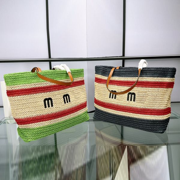 stripes straw shopping bags women designer handbags large capacity hollow-out totes fashion shoulder bag real leather handle interior canvas
stripes straw shopping bags women designer handbags large capacity hollow-out totes fashion shoulder bag real leather handle interior canvas