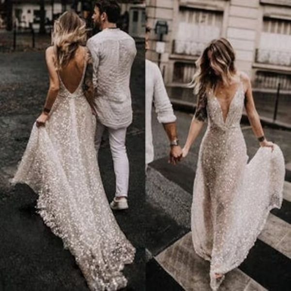 party dresses glitter backless wedding deep vneck shiny robe formal bride be novia sweep train 230220, White;black
party dresses glitter backless wedding deep vneck shiny robe formal bride be novia sweep train 230220, White;black