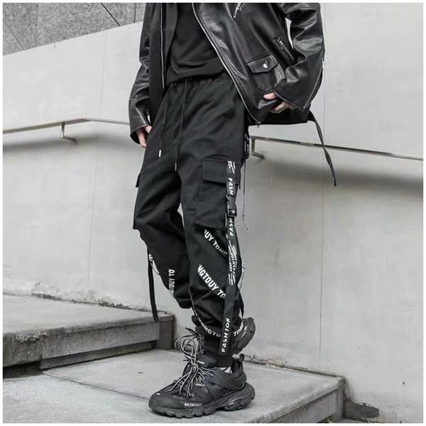 men's pants korean version jogger boys black sweatpants overalls multipocket ribbon sports streetwear casual harem 230221
men's pants korean version jogger boys black sweatpants overalls multipocket ribbon sports streetwear casual harem 230221